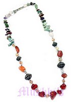 Single Row Agate Pendant Necklace - click here for large view